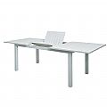 White Aluminum Extendable Patio Dining Table for 6-8 People - 11D26D