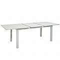 White Aluminum Extendable Patio Dining Table for 6-8 People - 11D26D