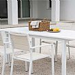 White Aluminum Extendable Patio Dining Table for 6-8 People - 11D26D