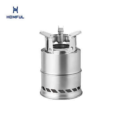 Faltbarer Camping-Holzofen aus Edelstahl