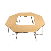 8 Edge Wood Folding Table with BBQ