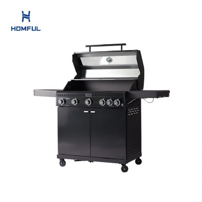 Black Outdoor Stainless Steel Gas Grill