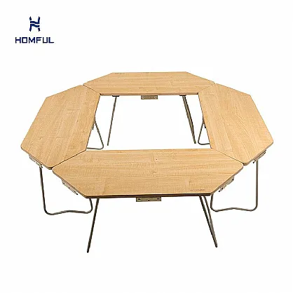 Klappbarer tragbarer Camping-Holztisch