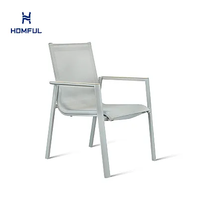 Sillón de aluminio para comedor de jardín