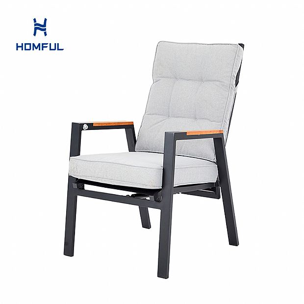 Sillón de comedor para exterior con respaldo ajustable