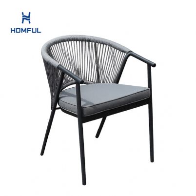 Silla de comedor redonda para exterior con respaldo de...