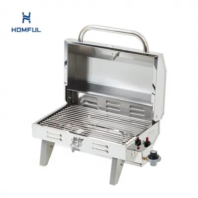 Mirror Polished Gas BBQ Stainless Steel Boat Grill