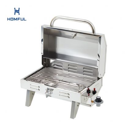 Mirror Polished Gas BBQ Stainless Steel Boat Grill