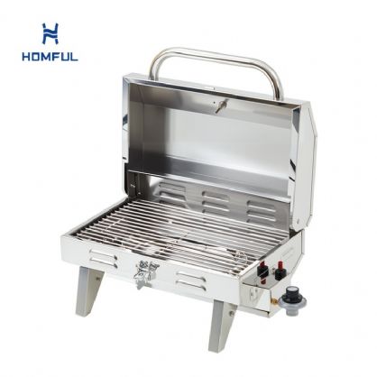 Mirror Polished Gas BBQ Stainless Steel Boat Grill