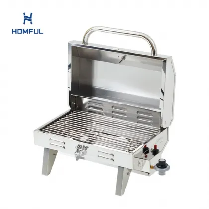 Mirror Polished Gas BBQ Stainless Steel Boat Grill