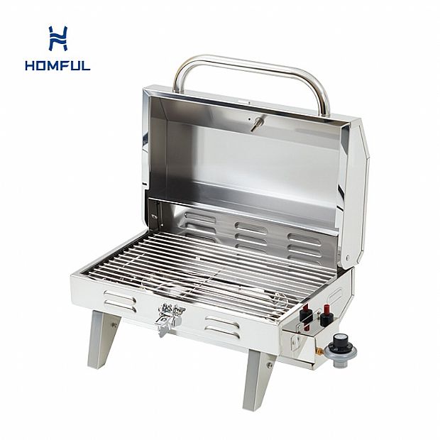 Mirror Polished Gas BBQ Stainless Steel Boat Grill
