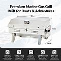 Mirror Polished Gas BBQ Stainless Steel Boat Grill - 80Z07A