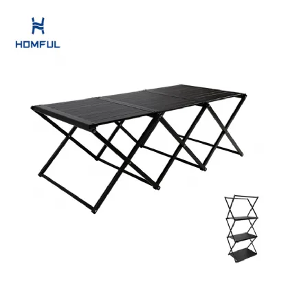 2-1 Mesa plegable de aluminio y estante