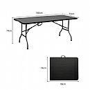 Mesa de camping plegable de plástico de 180 cm - 60C20Z