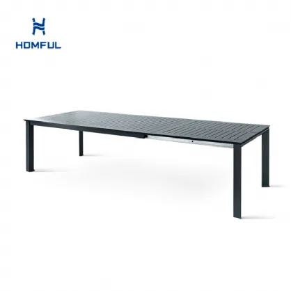 Mesa de comedor extensible plegable de aluminio con forma de...