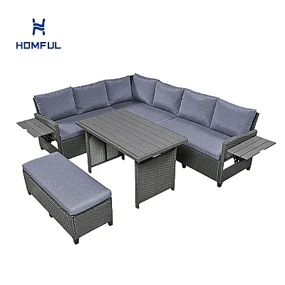 5-teiliges Rattan-Sofa-Set