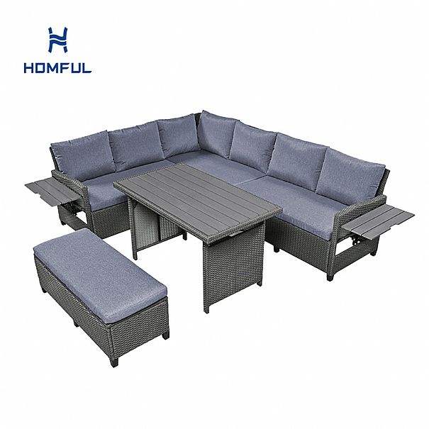 5-teiliges Rattan-Sofa-Set