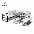 Ecksofa mit höhenverstellbarem Tisch - 11C03B