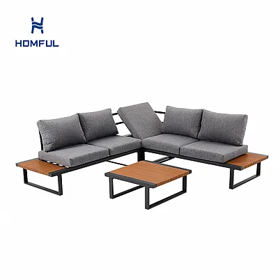 Ecksofa-Set für den Außenbereich mit verstellbarer...