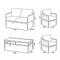 4-teiliges Gartenmöbel-Set mit Glastisch - 11C03H
