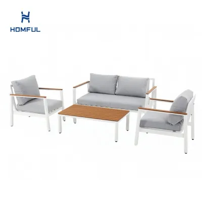 4-teiliges Gartensofa-Set aus Aluminium...