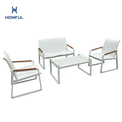 Weißes 4-teiliges Outdoor-Sofa-Set aus...