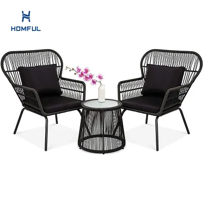 3 Stück Patio Bistro Set