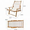 Silla de playa plegable con cubierta de madera para acampar - 60C13W