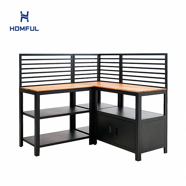 Aluminum Outdoor Kitchen Set with Acacia Wood Worktop