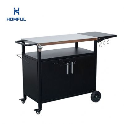 Iron Outdoor Kitchen with Four Wheels