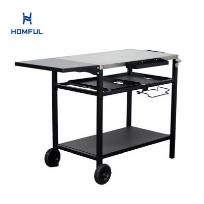 Iron Outdoor Kitchen with Two Wheels