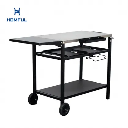 Iron Outdoor Kitchen with Two Wheels