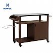 Patio Serving Cart Outdoor Kitchen Dining Trolley with Spice Rack - 11D28N