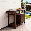 Patio Serving Cart Outdoor Kitchen Dining Trolley with Spice Rack - 11D28N