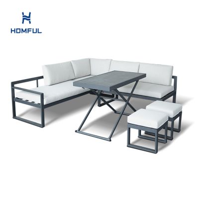 Corner Sofa with Adjustable Height Table