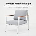 Outdoor 4-piece Aluminum Sofa Set with Wood Grain Finish - 11C11D
