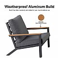 4 Piece Black Outdoor Aluminum Sofa Set - 11C11F