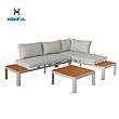 Outdoor Corner Sofa Set with Adjustable Backrest and Loveseat - 11C11G