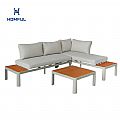 Outdoor Corner Sofa Set with Adjustable Backrest and Loveseat - 11C11G