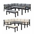 Outdoor Patio Aluminum Corner Sofa Set with a Coffee Table and Footstool - 11C12A