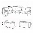 Outdoor Patio Aluminum Corner Sofa Set with a Coffee Table and Footstool - 11C12A
