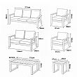 Wholesale 6-piece Outdoor Powder-coated Aluminum Patio Sofa Set with WPC Slat Table - 11C12C
