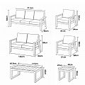 Wholesale 6-piece Outdoor Powder-coated Aluminum Patio Sofa Set with WPC Slat Table - 11C12C
