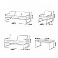 Wholesale Modern Outdoor Garden Compact Design Sofa Set, 5-piece Steel Frame Seating Set - 11C12E
