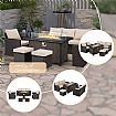 Rattan Furniture Set With Fire Pit Table - 10C01F