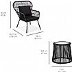 3 Pieces Patio Bistro Set - 80T04O