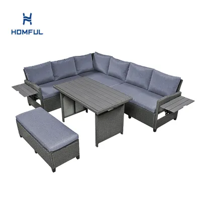 5-teiliges Rattan-Sofa-Set