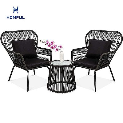 3 Stück Patio Bistro Set