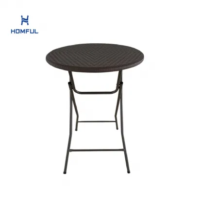 Custom Imitation Rattan Round Folding Tables in Bulk