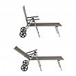 Aluminium-Textilene-Liegestuhl mit Rollen und Kissen - 11D14K
